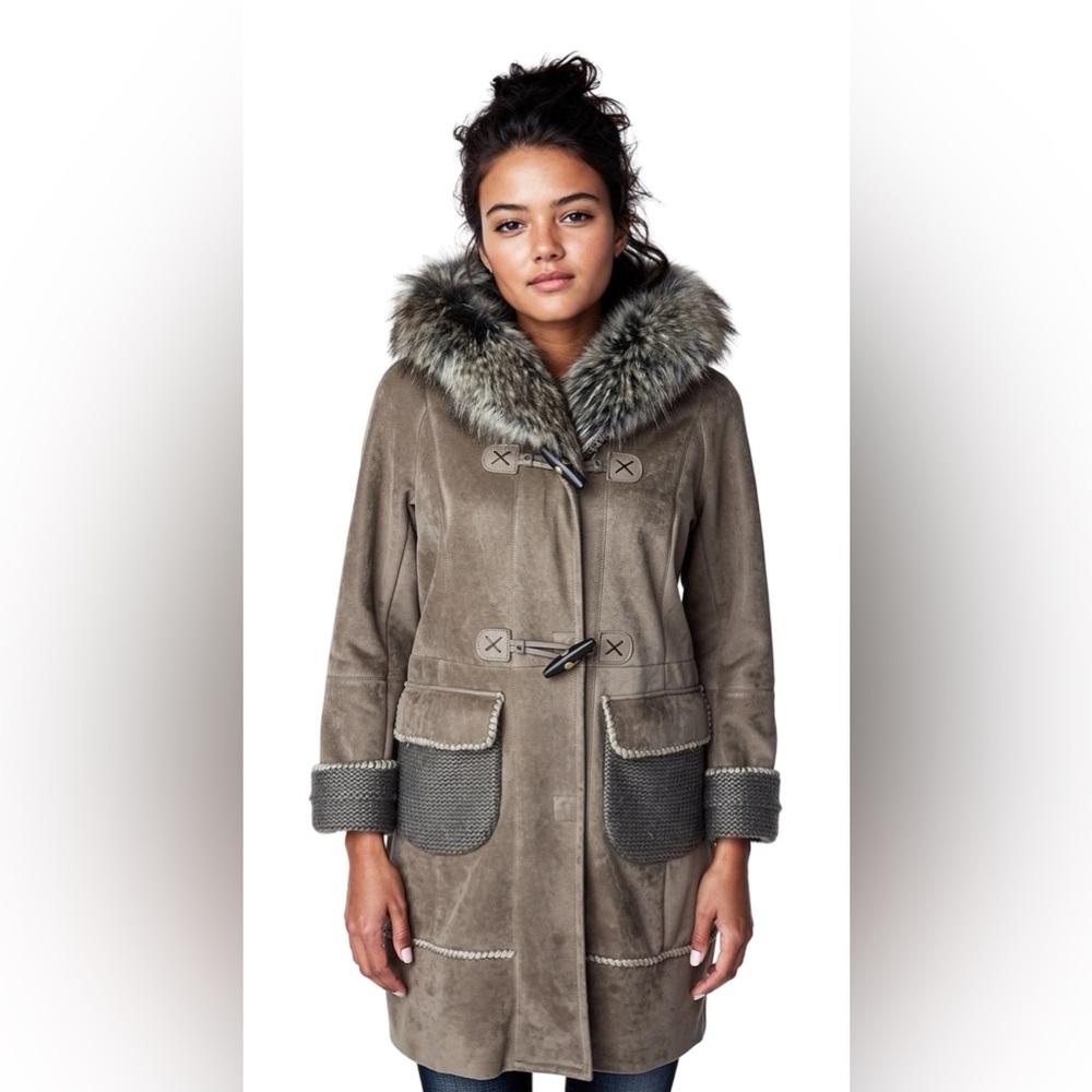 Rossi Italy • Hooded Shearling with Fox Fur